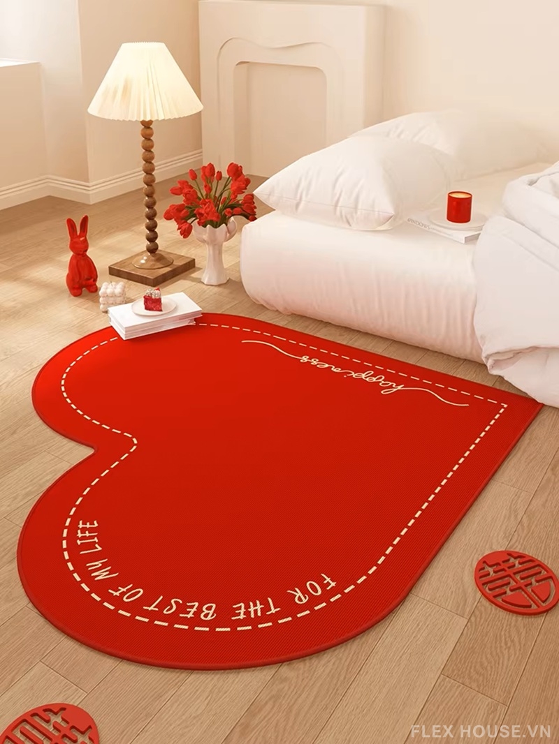 Thảm dệt trái tim đỏ decor phòng ngủ đám cưới HY8698 10 Thảm dệt trái tim đỏ decor phòng ngủ đám cưới HY8698.01