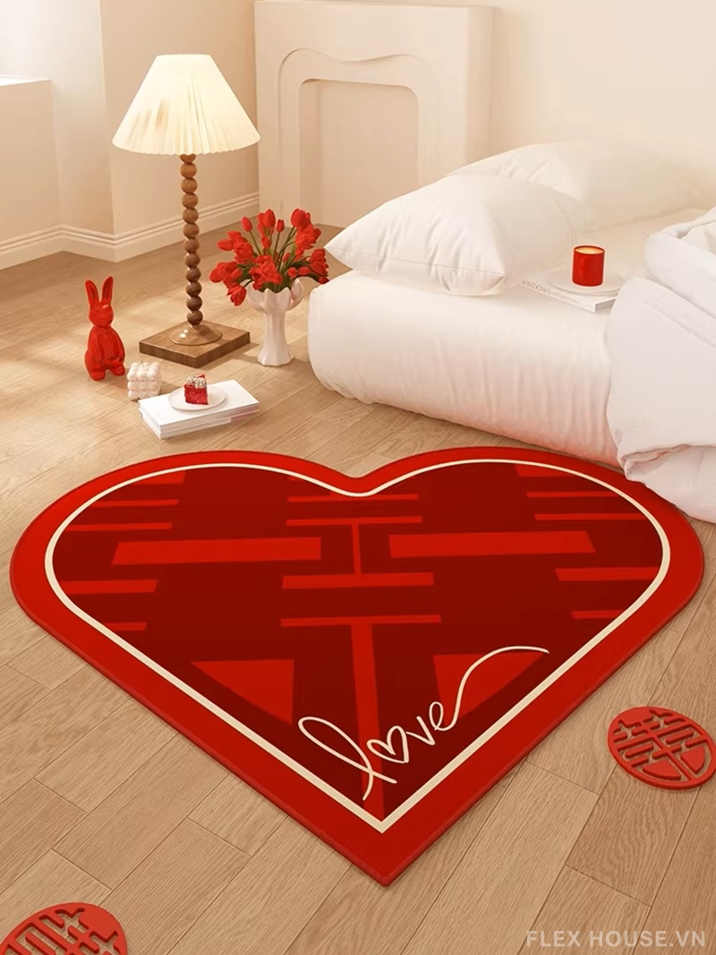 Thảm dệt trái tim đỏ decor phòng ngủ đám cưới HY8698 11 Thảm dệt trái tim đỏ decor phòng ngủ đám cưới HY8698.02