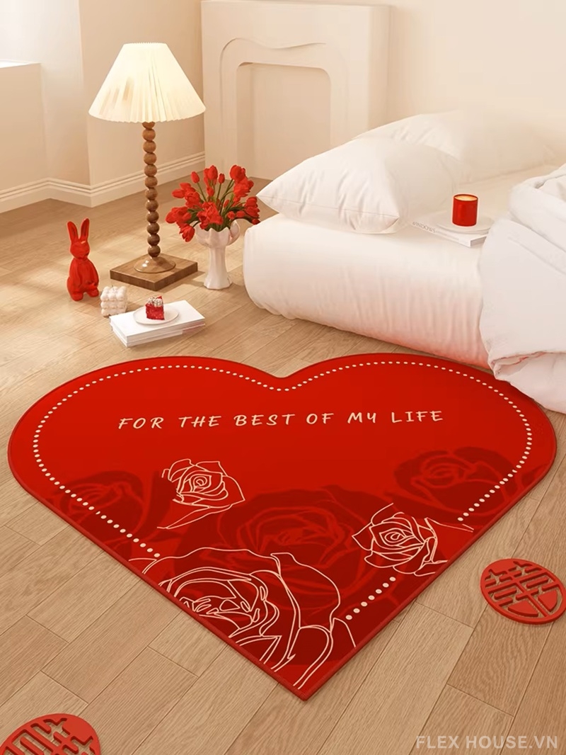 Thảm dệt trái tim đỏ decor phòng ngủ đám cưới HY8698 12 Thảm dệt trái tim đỏ decor phòng ngủ đám cưới HY8698.03