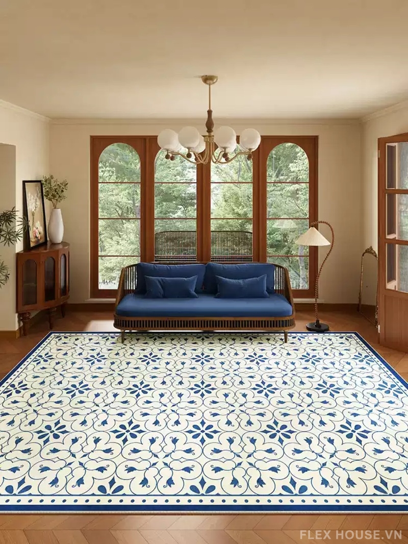 Thảm hoa văn gạch bông kiểu Pháp sang trọng HY9691 1 Thảm hoa văn gạch bông kiểu Pháp sang trọng HY9691