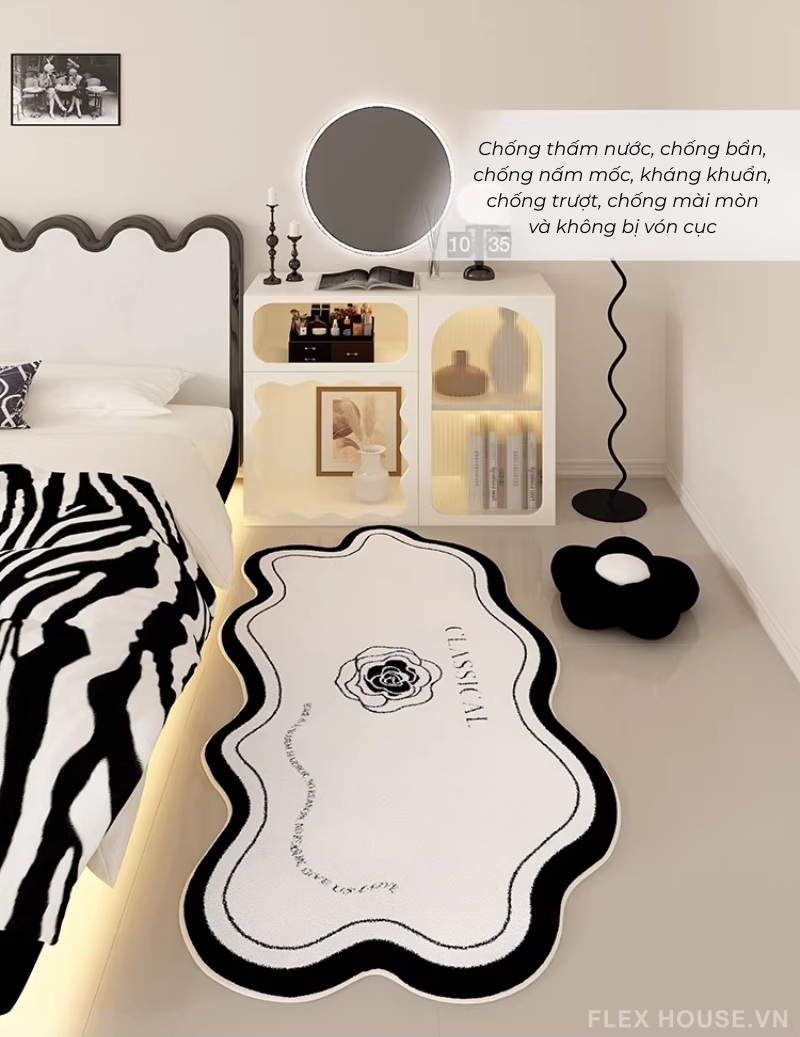 Thảm len bông hồng cách điệu Minimalist Chic HY7682 1 Thảm len bông hồng cách điệu Minimalist Chic HY7682