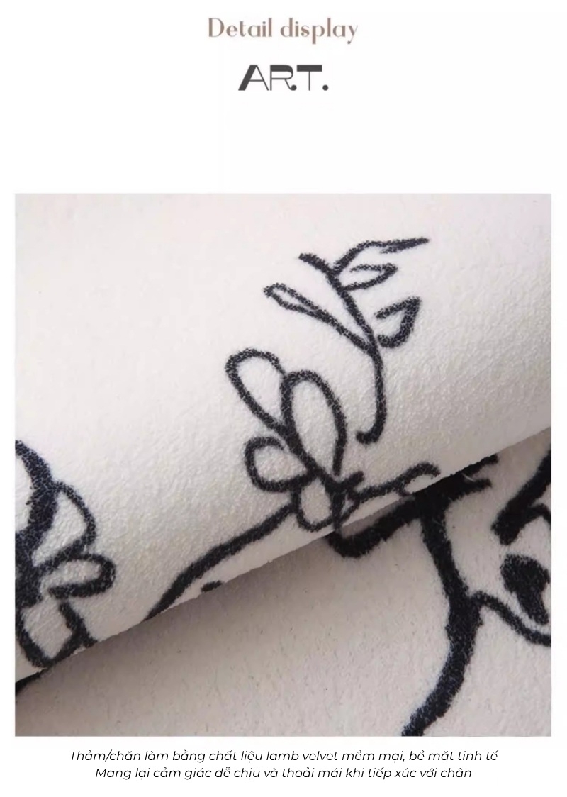 Thảm len cừu cao cấp Monochrome Floral HY7679 2 Thảm len cừu cao cấp Monochrome Floral HY7679