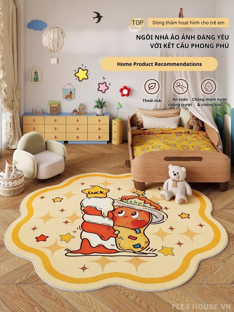 Thảm polyester hình người sao Twinkle cổ tích HY5327 1 Thảm polyester hình người sao Twinkle cổ tích HY5327