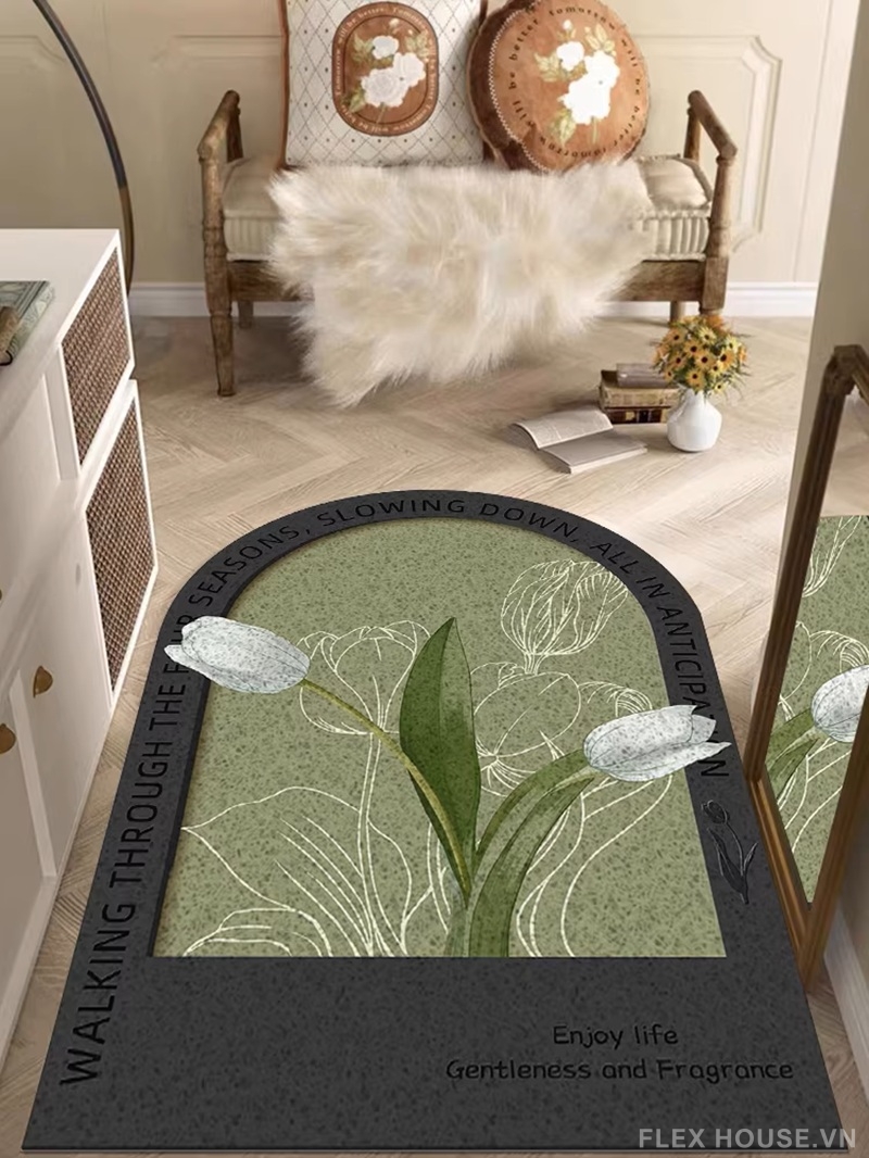 Thảm PVC chùi chân trước cửa Tulip Arch Antique HY6409 9 Thảm PVC chùi chân trước cửa Tulip Arch Antique HY6409.02