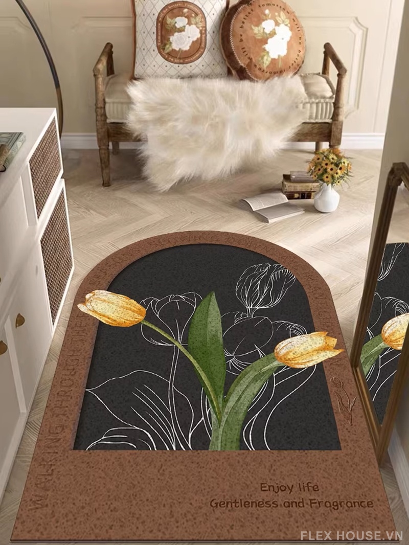 Thảm PVC chùi chân trước cửa Tulip Arch Antique HY6409 10 Thảm PVC chùi chân trước cửa Tulip Arch Antique HY6409.03