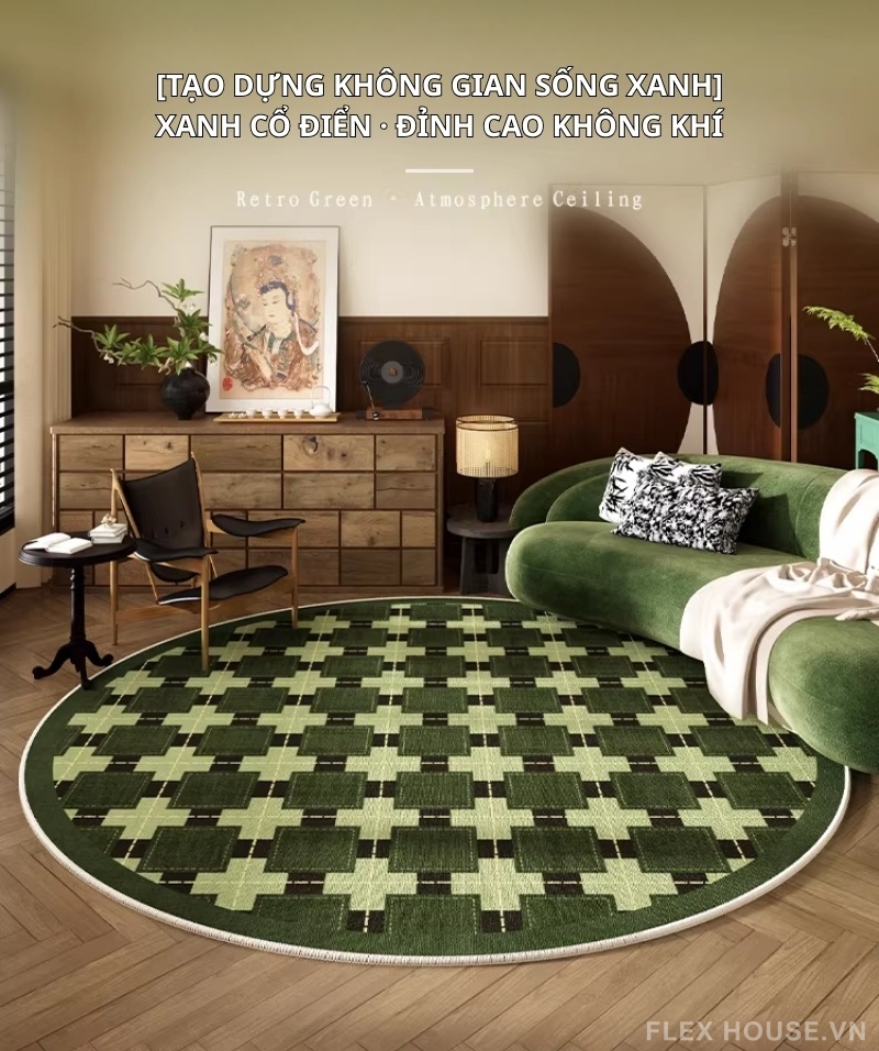 Thảm sofa phòng khách Art Deco Greenery HY8479 1 Thảm sofa phòng khách Art Deco Greenery HY8479