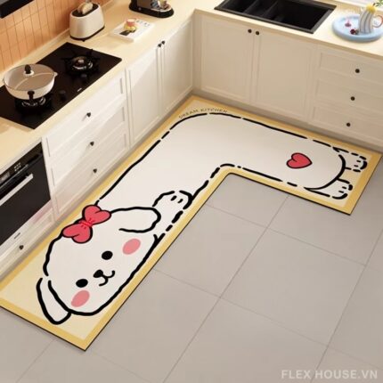 Thảm trải bếp góc phong cách Hàn Nhật Kawaii HY5563.L