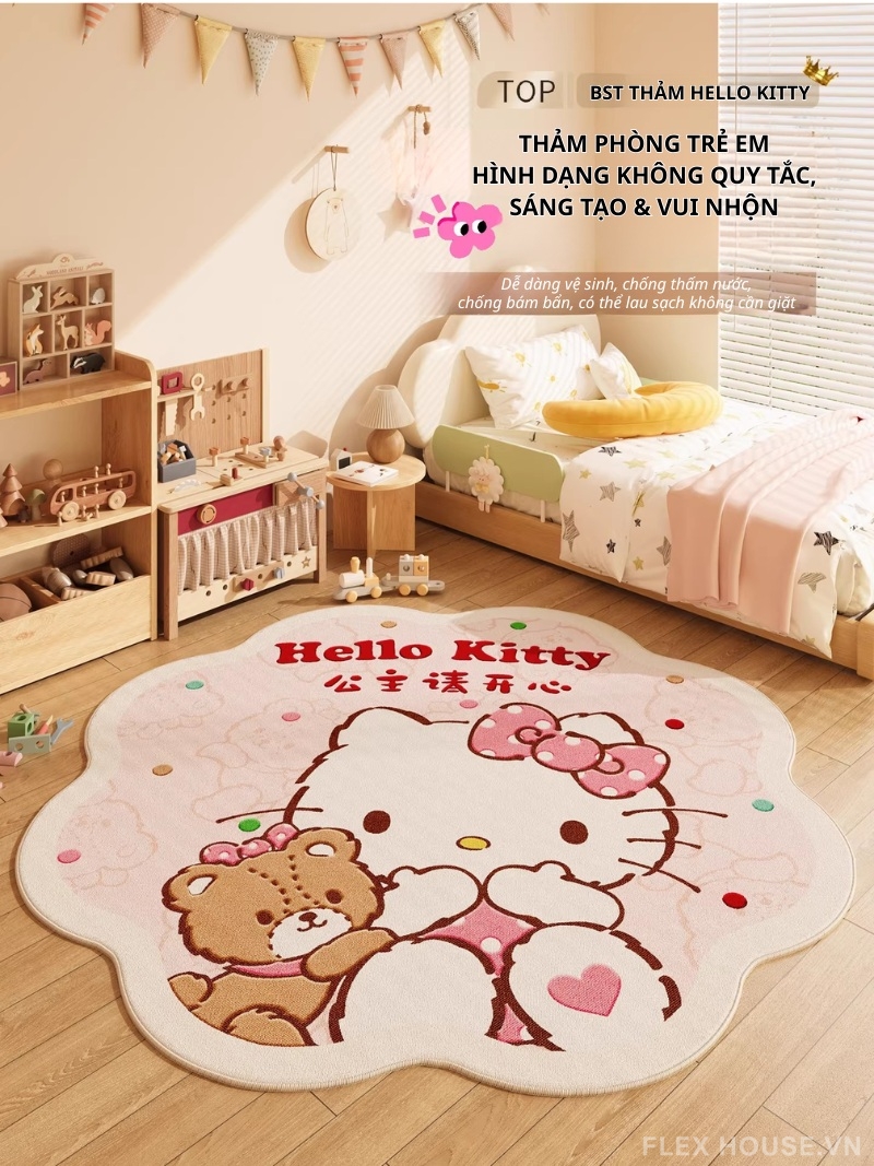 Thảm trải phòng ngủ bé gái Magical Kitty Land HY5325 6 Thảm trải phòng ngủ bé gái Magical Kitty Land HY5325