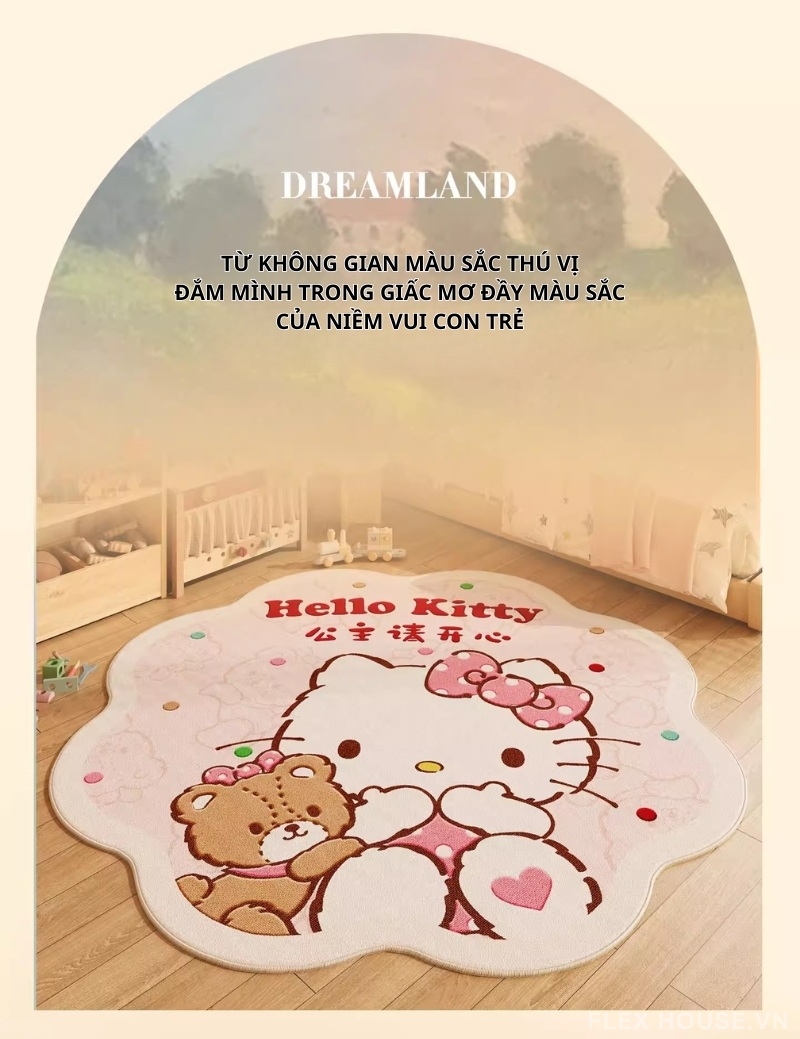 Thảm trải phòng ngủ bé gái Magical Kitty Land HY5325 1 Thảm trải phòng ngủ bé gái Magical Kitty Land HY5325