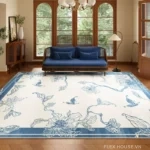 Thảm trải sàn phòng khách Indochine Blue Garden HY9688.01