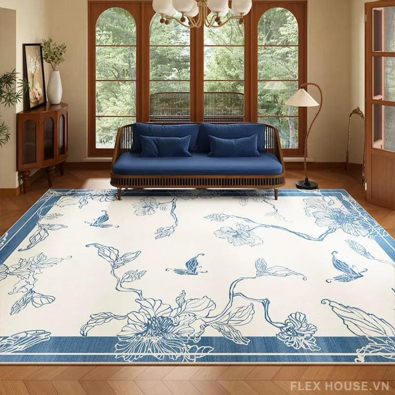 tham-trai-san-phong-khach-indochine-blue-garden-hy9688-01 Thảm trải sàn phòng khách Indochine Blue Garden HY9688.01