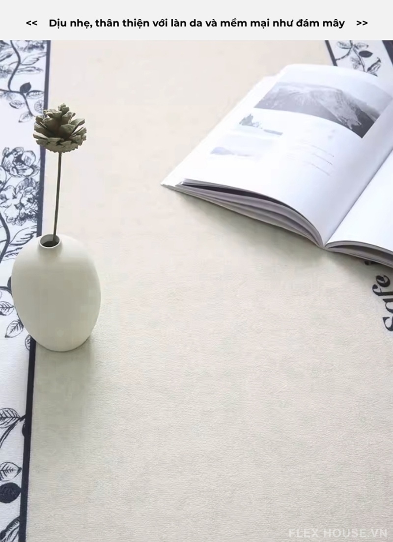 Thảm trải sàn phòng khách Indochine Blue Garden HY9688 4 Thảm trải sàn phòng khách Indochine Blue Garden HY9688