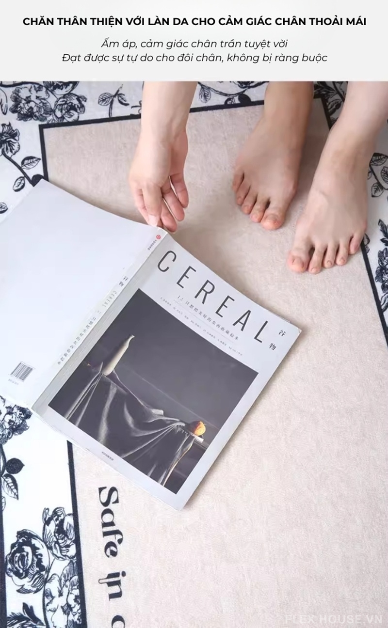 Thảm trải sàn phòng khách Indochine Blue Garden HY9688 7 Thảm trải sàn phòng khách Indochine Blue Garden HY9688