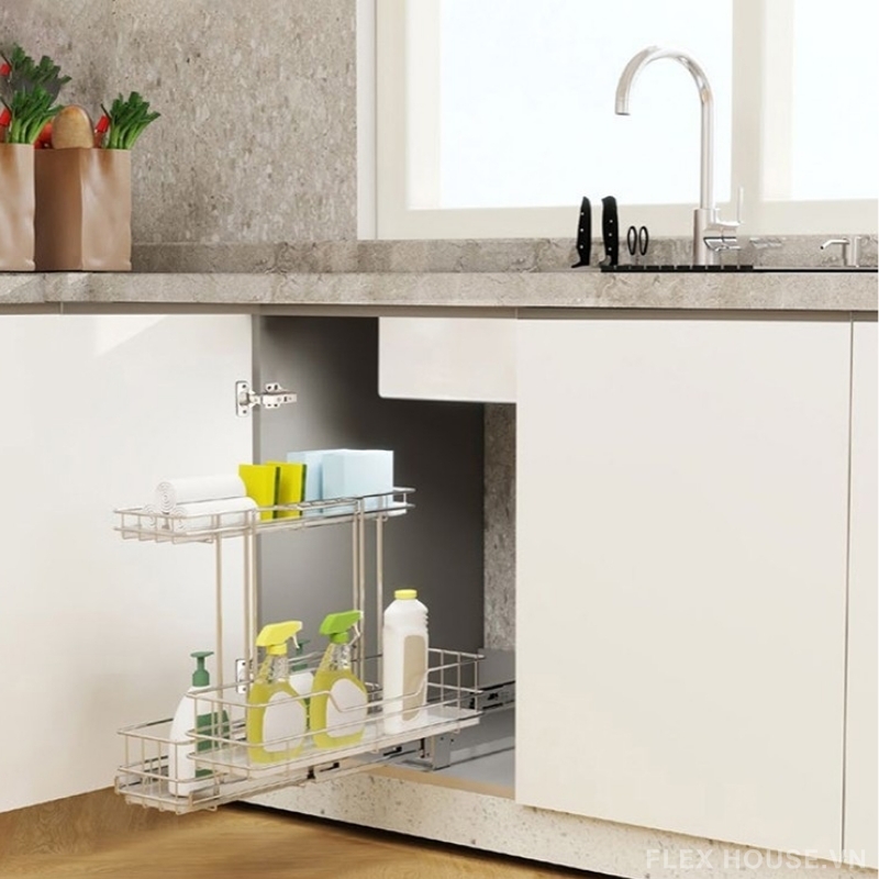 Gợi ý cách bố trí khu vực dưới chậu rửa gọn gàng, sạch sẽ và tiện dụng 2 Gợi ý cách bố trí khu vực dưới chậu rửa gọn gàng, sạch sẽ và tiện dụng 1