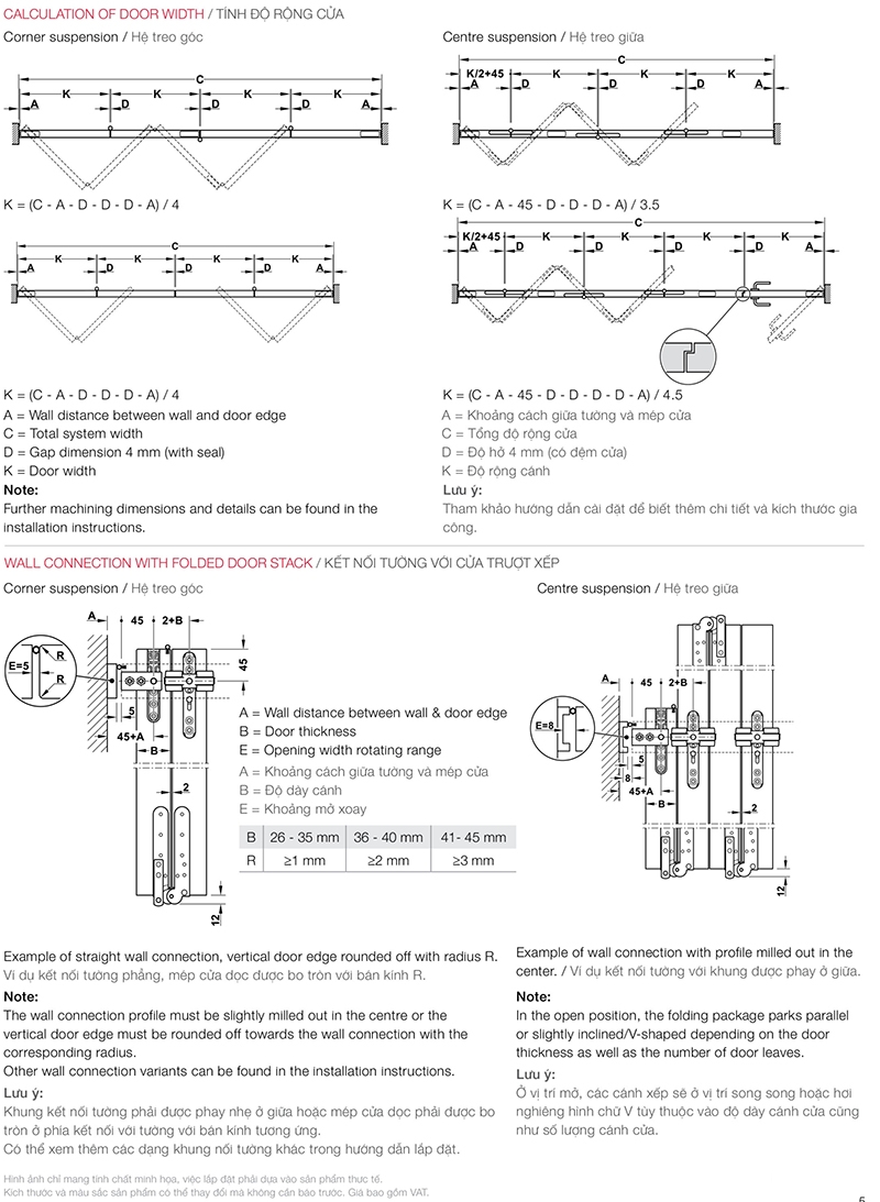 Bộ phụ kiện cửa trượt xếp cho cửa gỗ Hafele 940.42.510 5 Bộ phụ kiện cửa trượt xếp cho cửa gỗ Hafele 940.42.510 8