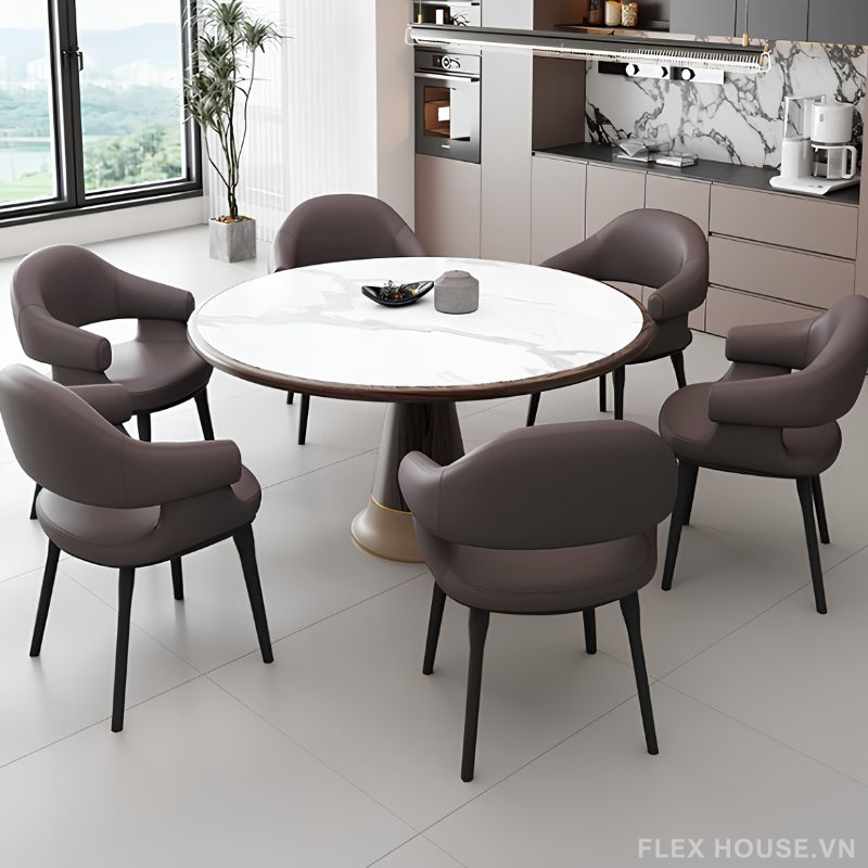 Ghế ăn bọc da tay vịn phong cách Ý hiện đại MU6219 8 Ghế ăn bọc da tay vịn phong cách Ý hiện đại MU6219 15