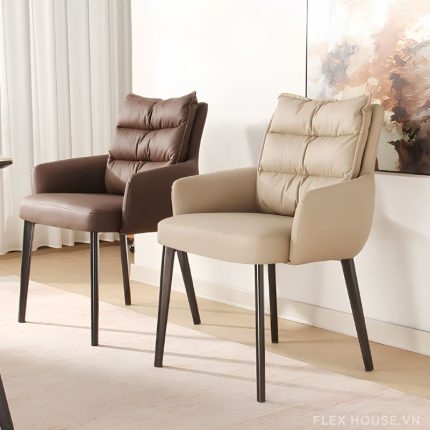 Ghế ăn nhà hàng đệm phao da Mellow Chair KN3334
