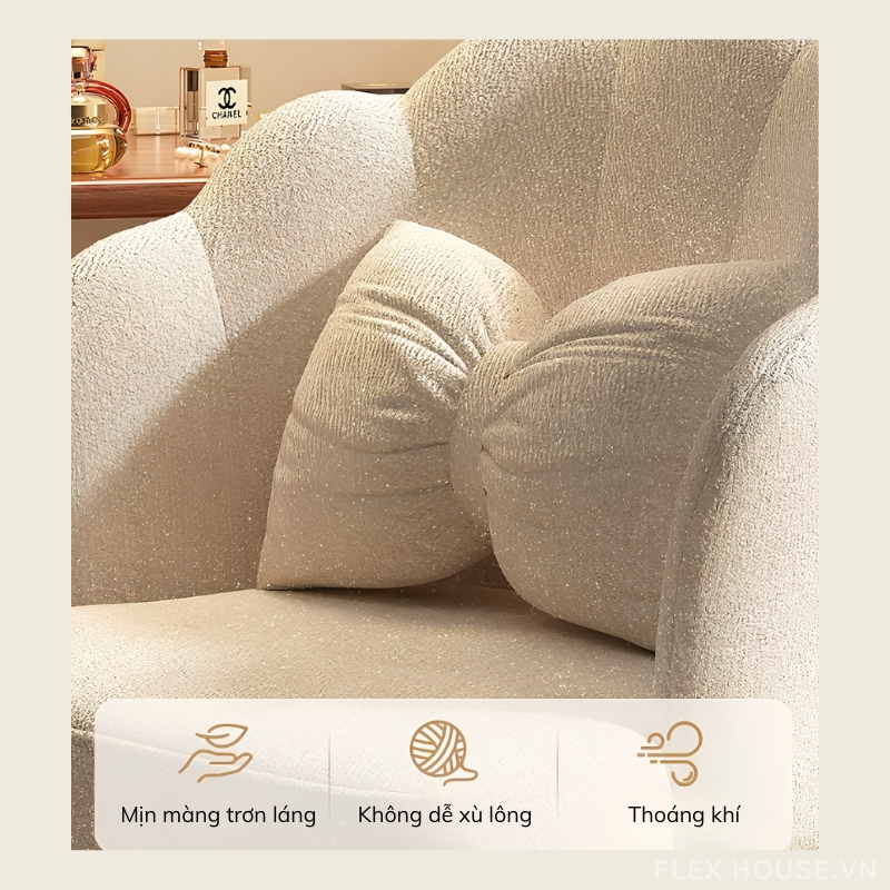 Ghế bàn trang điểm gỗ đệm nơ công chúa WO5684 6 Ghế bàn trang điểm gỗ đệm nơ công chúa WO5684 10