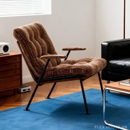 Ghế cà phê thư giãn bọc nệm Zebra Brown HC7418