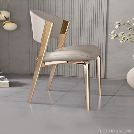 Ghế phòng ăn cao cấp chân mạ vàng Luxury ZH0051