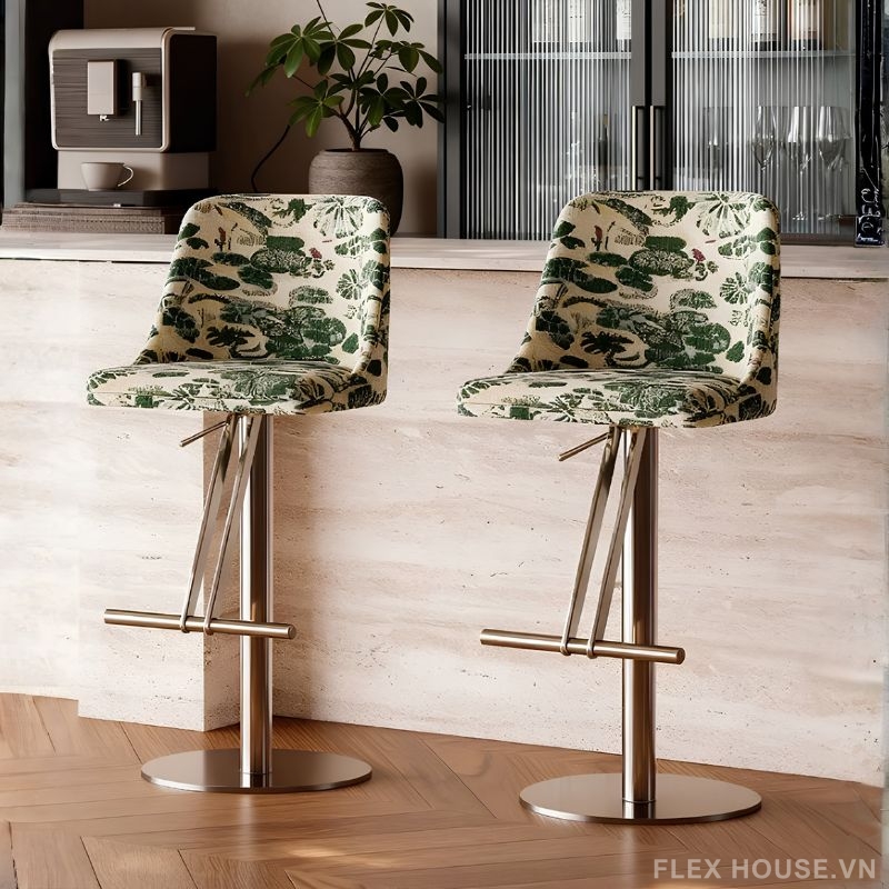 Ghế quầy bar họa tiết nhiệt đới Fhome Tropical HC7530 2 Ghế quầy bar họa tiết nhiệt đới Fhome Tropical HC7530 8