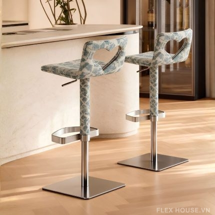 Ghế quầy bar quầy bếp nâng hạ bọc vải cupid HC0905