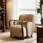 Ghế sofa đơn bọc vải họa tiết hoàng gia HC1154