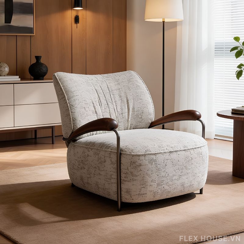 Ghế sofa đơn phòng khách bọc vải vintage HC3438 1 Ghế sofa đơn phòng khách bọc vải vintage HC3438 6