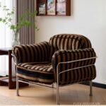Ghế sofa phòng khách bọc vải sọc sang trọng HC4814
