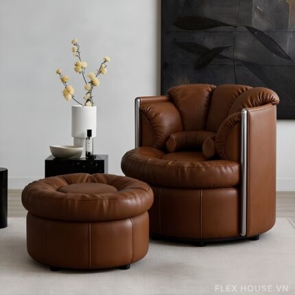 Ghế sofa thư giãn mặt trăng bọc da cao cấp HC0317