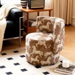 Ghế trang điểm xoay tròn họa tiết ngựa kiểu Pháp HC8824