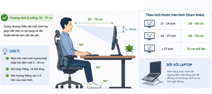 Khoảng cách từ mắt đến màn hình máy tính bao nhiêu là chuẩn? 15 Khoảng cách từ mắt đến màn hình máy tính bao nhiêu là chuẩn? 2