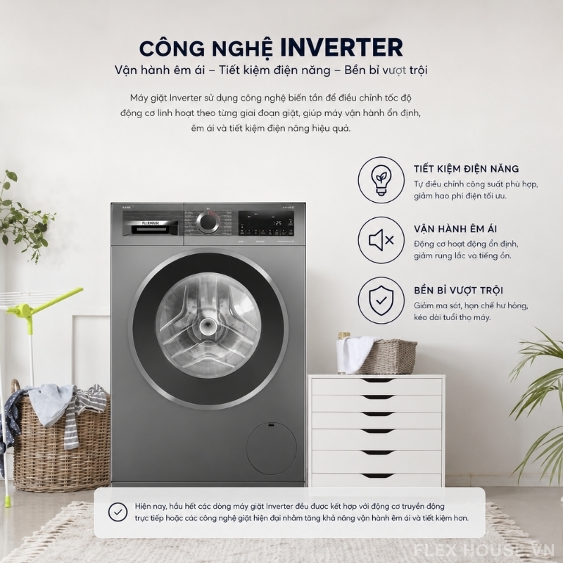 Máy giặt Inverter và máy giặt thường khác nhau thế nào? Nên chọn loại nào? 2 Máy giặt Inverter và máy giặt thường khác nhau thế nào? Nên chọn loại nào? 1