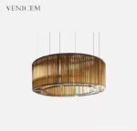 Đèn chùm pha lê màu hổ phách thả phòng ngủ master PL8366
