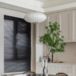 Đèn lồng ánh tơ trầm thả trần phòng trà đạo THD86