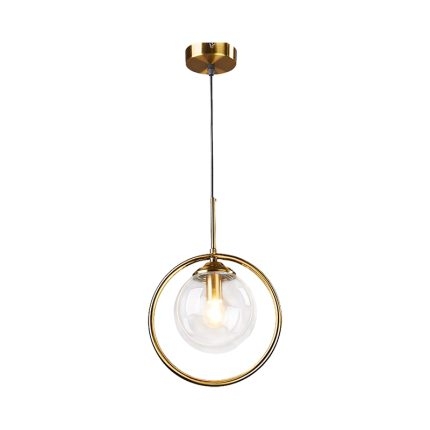 Đèn quầy bar chao quả cầu thủy tinh khung xi vàng TT28