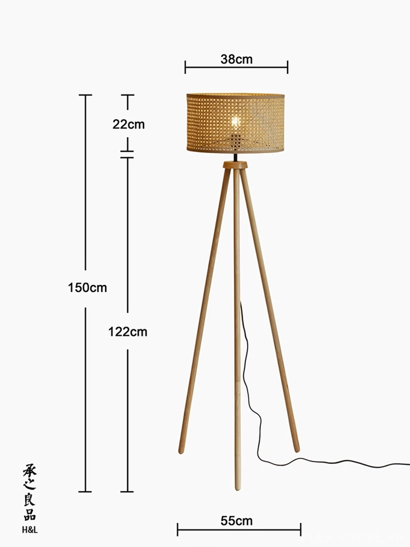 Đèn sàn bằng mây và gỗ nguyên khối decor góc sofa CL5321 5 Đèn sàn bằng mây và gỗ nguyên khối decor góc sofa CL5321