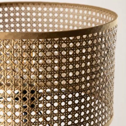Đèn sàn bằng mây và gỗ nguyên khối decor góc sofa CL5321