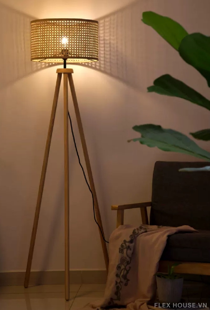 Đèn sàn bằng mây và gỗ nguyên khối decor góc sofa CL5321 7 Đèn sàn bằng mây và gỗ nguyên khối decor góc sofa CL5321