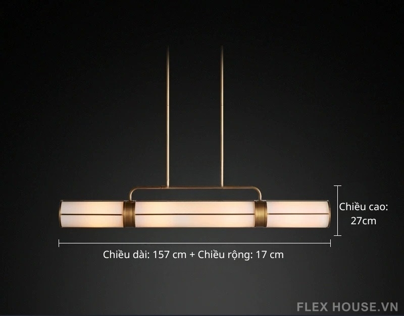Đèn thả chao thủy tinh khung đồng kiểu Mỹ tối giản PN0096 3 Đèn thả chao thủy tinh khung đồng kiểu Mỹ tối giản PN0096.1.57