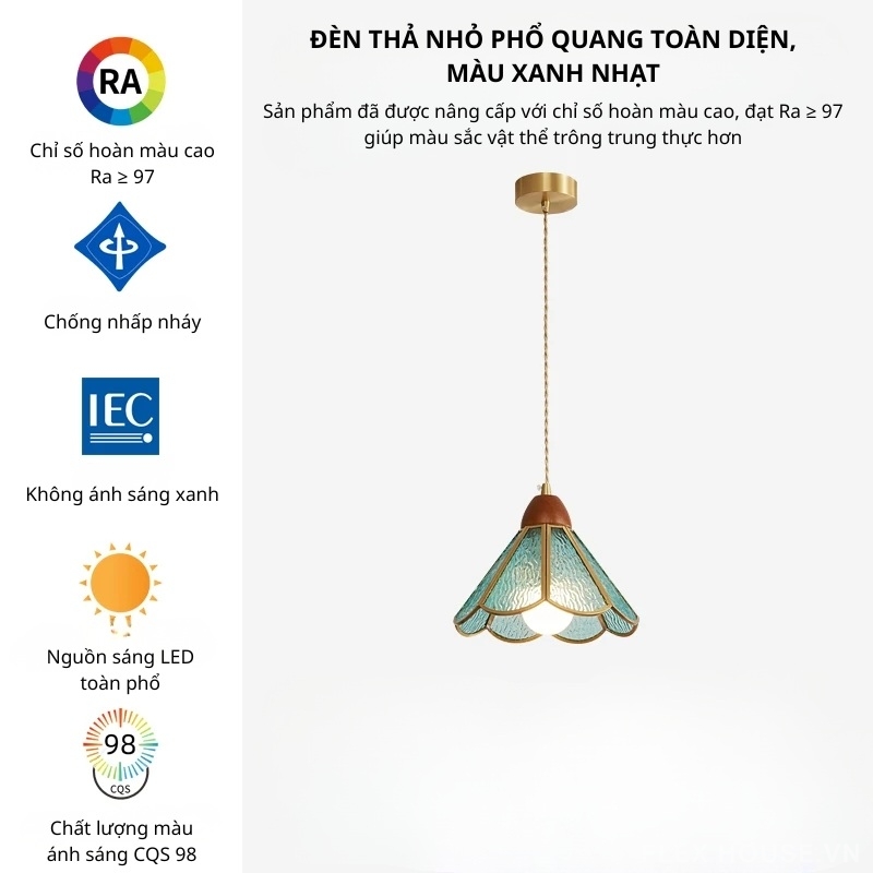 Đèn thả trần thủy tinh Serendipity Bloom HXT-141A 5 Đèn thả trần thủy tinh Serendipity Bloom HXT-141A