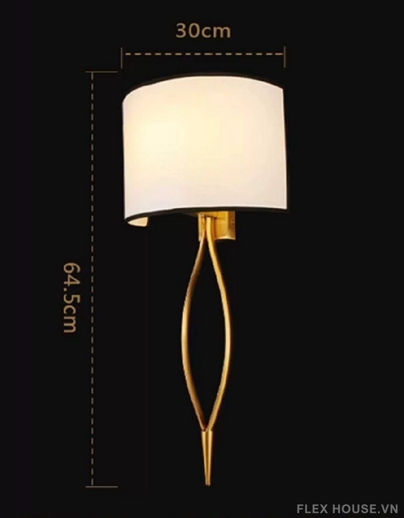 Đèn tường bằng thép cao cấp chao vải cổ điển MTG7330 6 Đèn tường bằng thép cao cấp chao vải cổ điển MTG7330