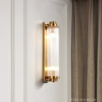 Đèn tường bằng thép chao ống thủy tinh sọc DGY7478