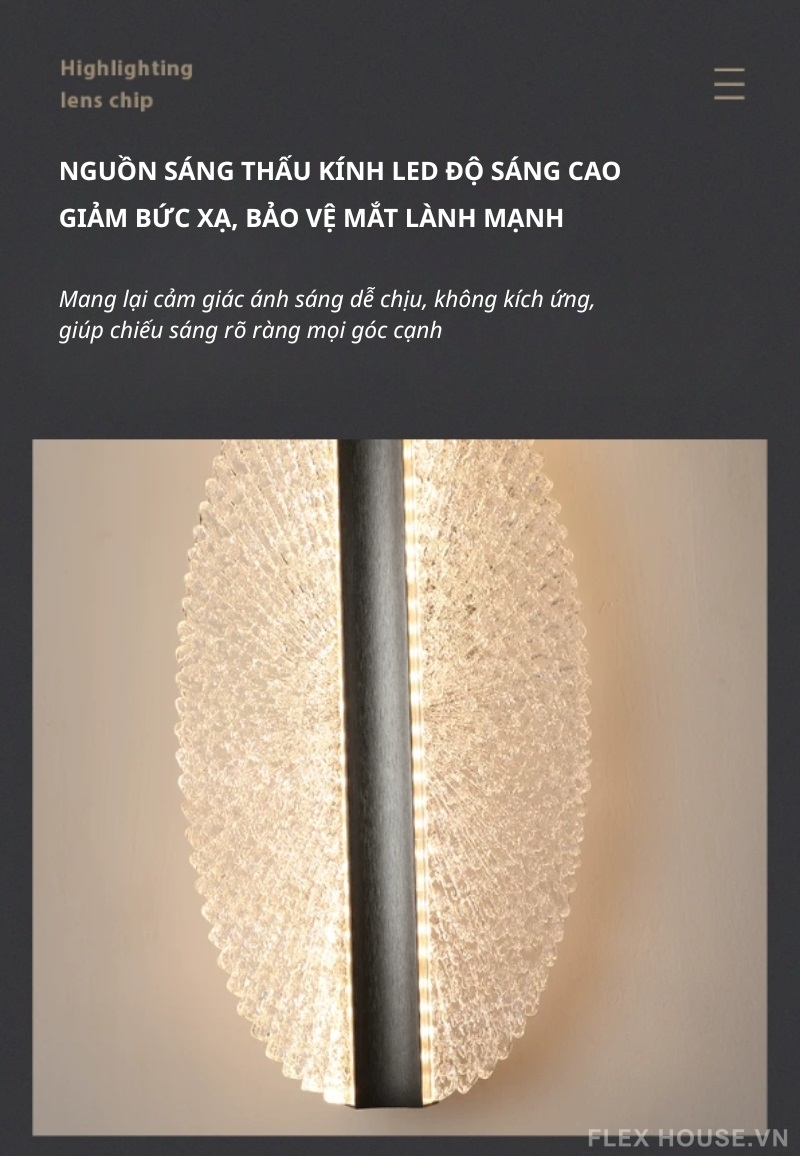 Đèn tường đầu giường chao PMMA phong cách Bắc Âu ETL9928 3 Đèn tường đầu giường chao PMMA phong cách Bắc Âu ETL9928