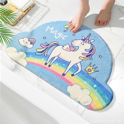 Thảm chùi chân cao cấp họa tiết giấc mơ Unicorn SH3929.03
