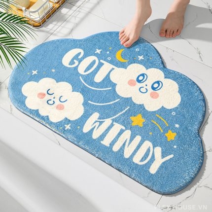 Thảm chùi chân chống trượt khu giặt hình đám mây SH3928