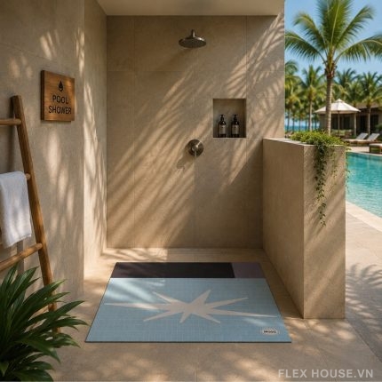 Thảm chùi chân khu shower hồ bơi Mood Blue Star ZYT9044