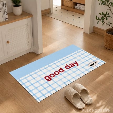 Thảm chùi chân tảo cát good day caro xanh ZYT9047