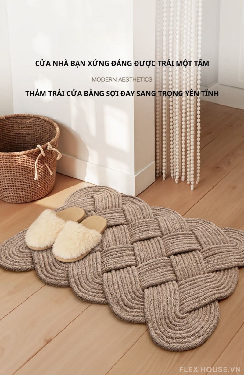 Thảm dệt tay sợi đay Jute phong cách Wabisabi FR5771 2 Thảm dệt tay sợi đay Jute phong cách Wabisabi FR5771