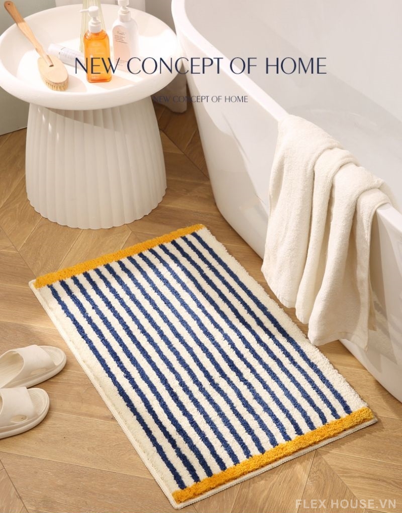 Thảm nhà tắm siêu thấm Minimal Sea Line MM8667 1 Thảm nhà tắm siêu thấm Minimal Sea Line MM8667